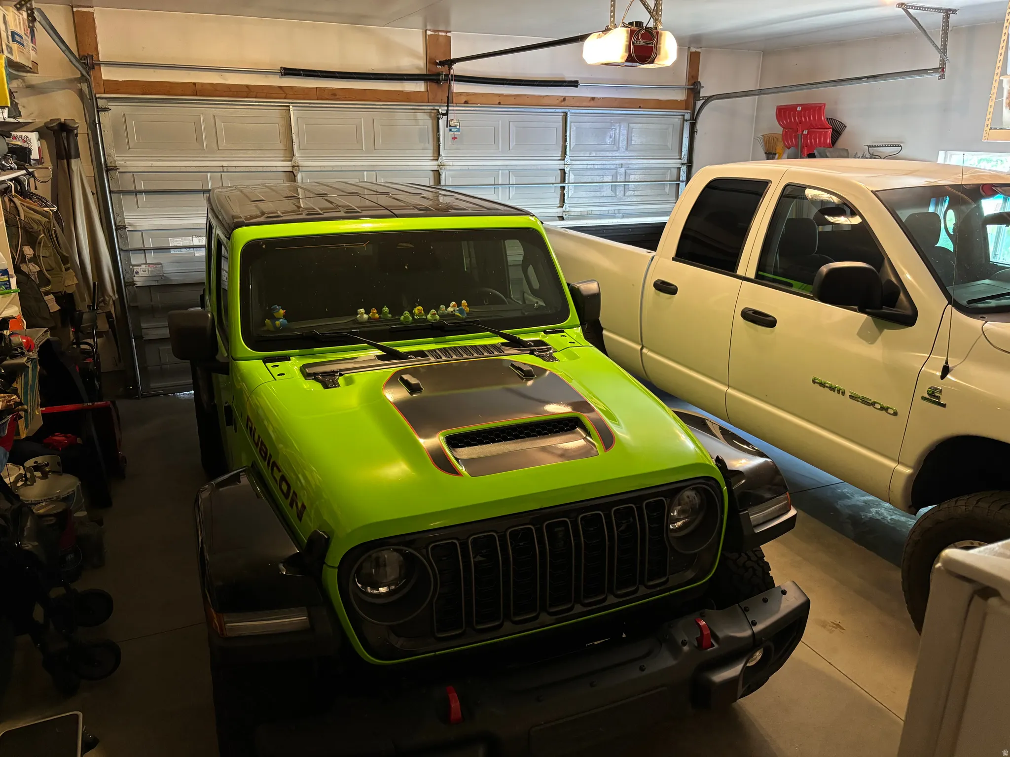Sellers photos for perspective on depth and width of garage