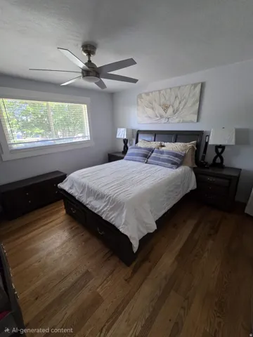 Wood-finish flooring throughout