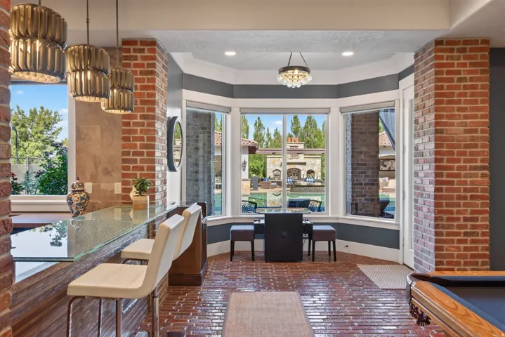 Brick flooring with a high-gloss finish