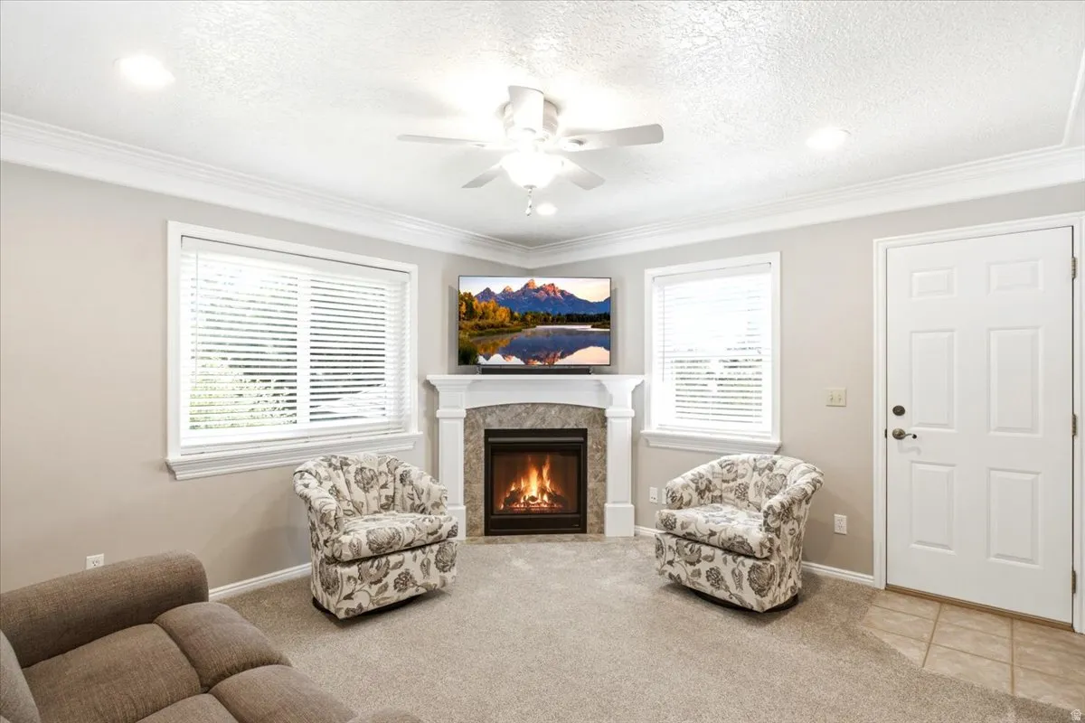 Comfortable TV/Family room with access to backyard