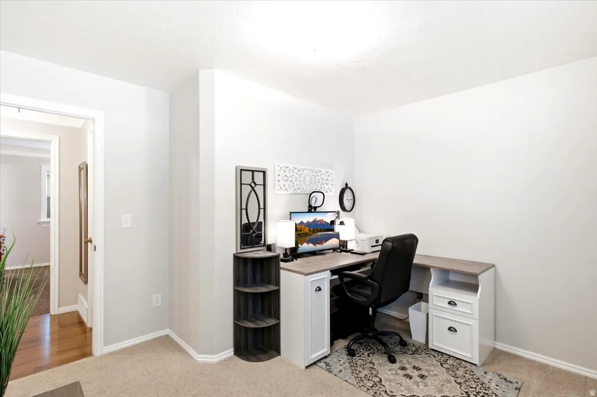 Flexible room can be office or bedroom. Closet space was given to Primary walk in closet but can be converted back