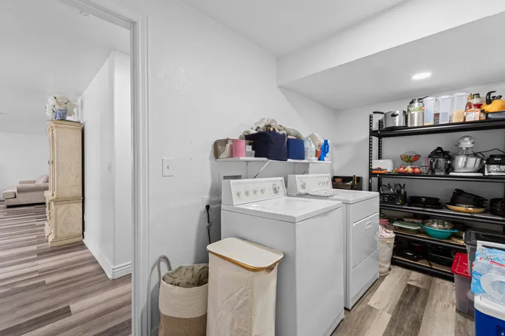 Dedicated laundry area featuring a washer and dryer