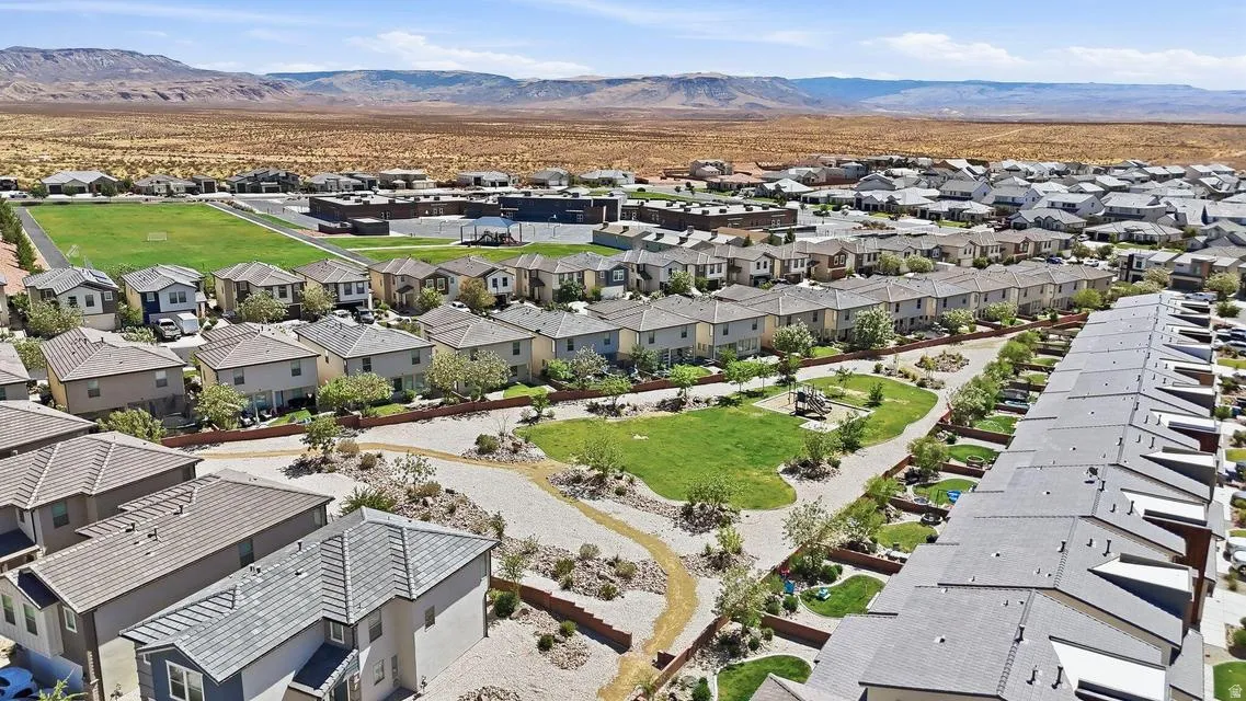 Expansive residential development with a mix of single-family homes and townhomes