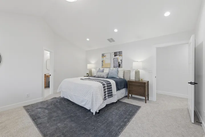 Vaulted ceiling with recessed lighting