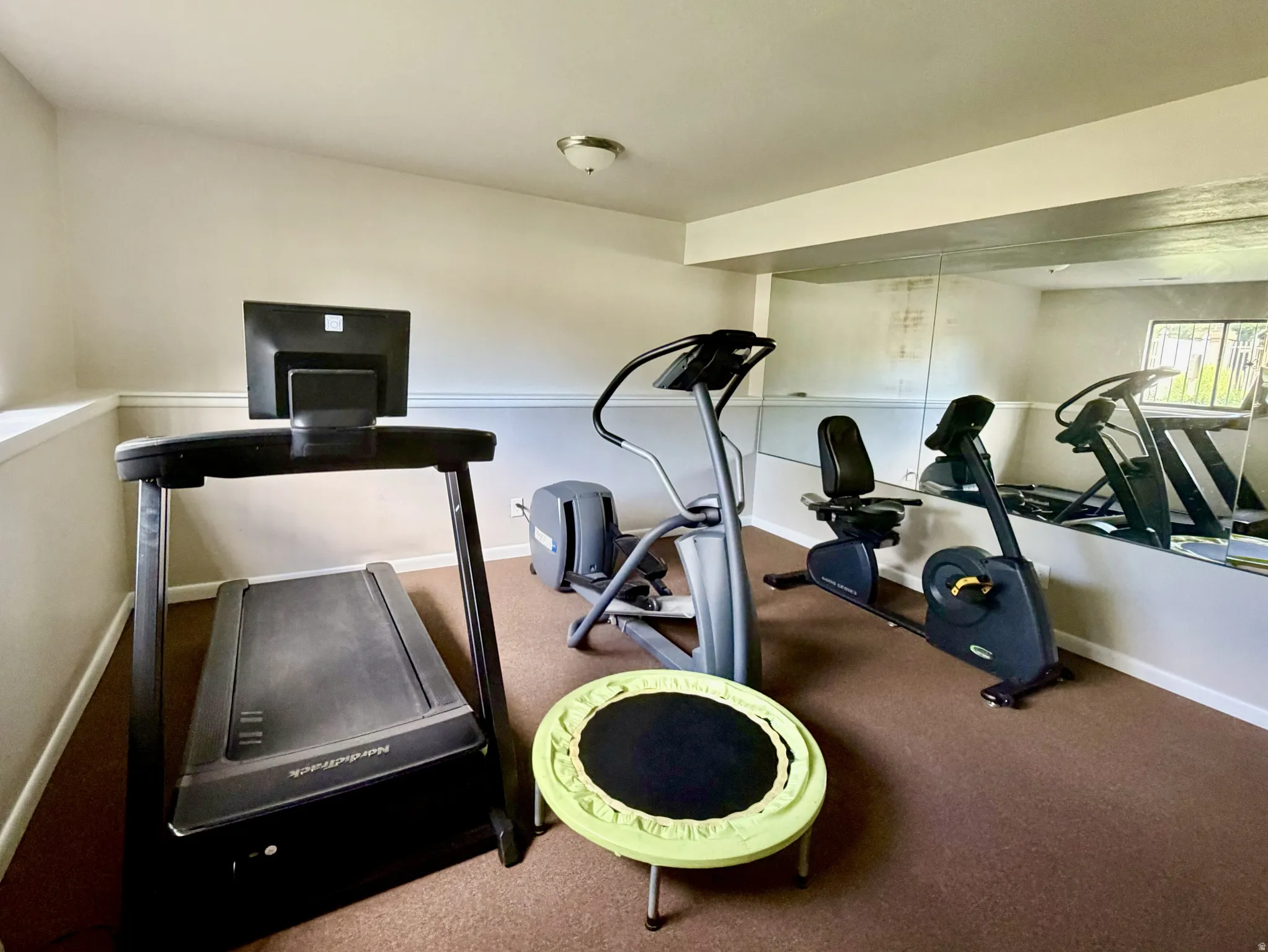 Clubhouse has a fitness room and equipment, also a game room and library
