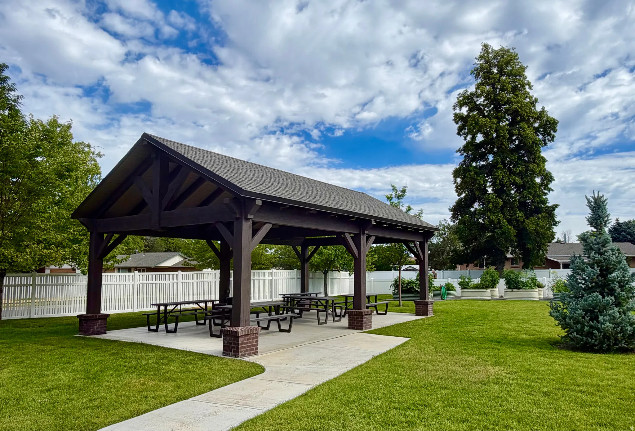 Outdoor picnic pavilion