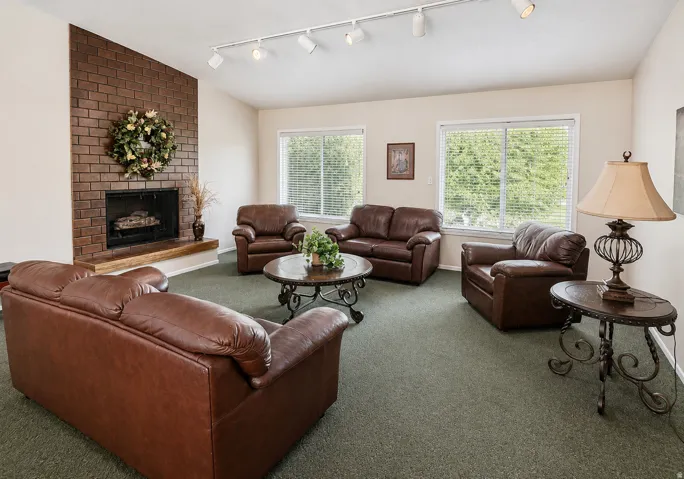 Clubhouse features sitting comfortable sitting areas