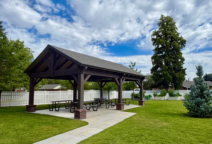 Outdoor picnic pavilion