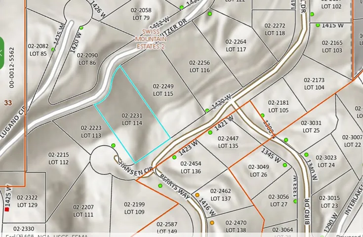 Plat Map. Illustrating property boundaries and parcel identification for the specified lots