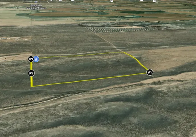 Property Boundary Overlay. Visual representation of the property's perimeter in relation to surrounding terrain and Panguitch Municipal Airport