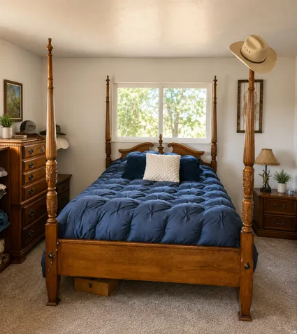 Wall-to-wall carpeting with a light neutral tone