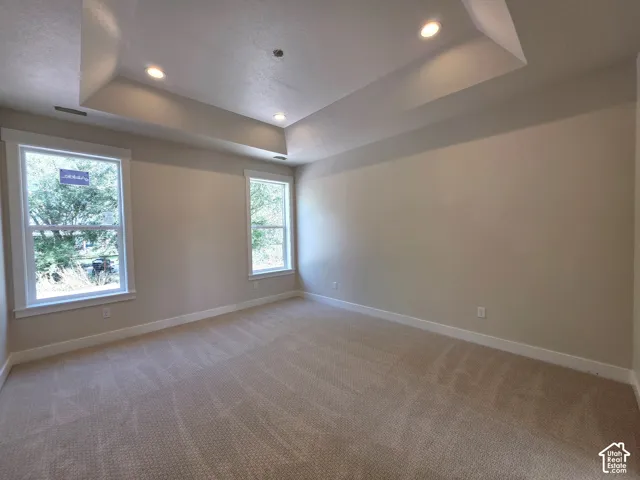Tray ceiling with recessed lighting