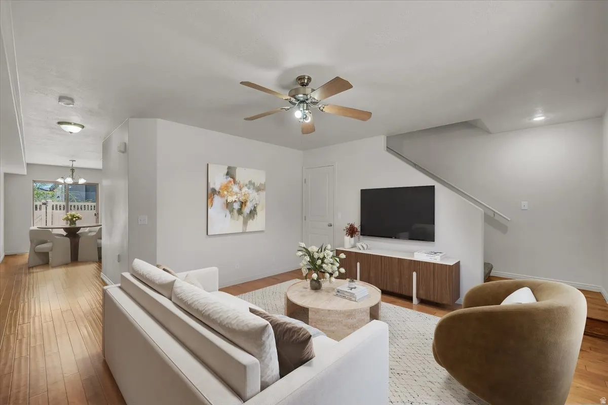 Virtually staged to showcase the home's inviting living area and entertaining potential.