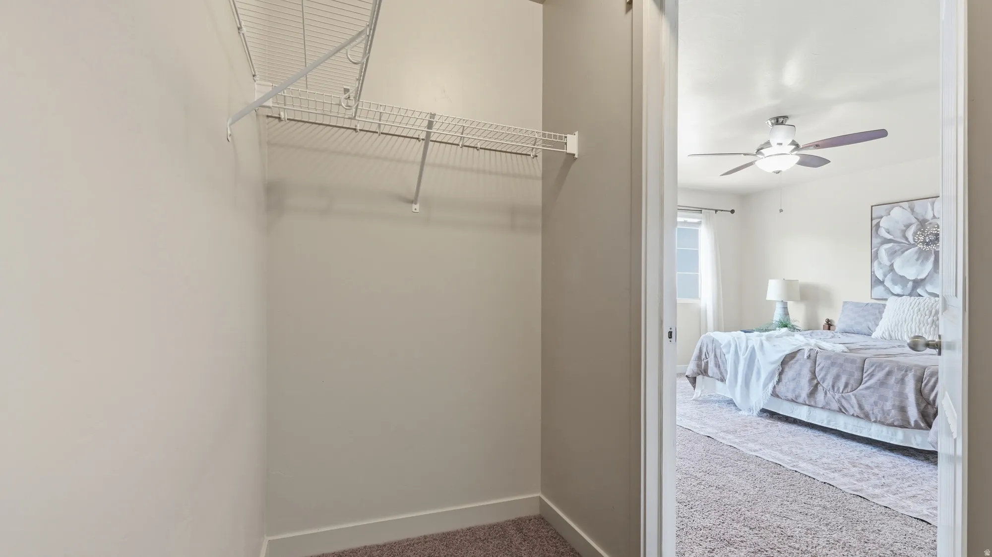 Built-in closet shelving and hanging rods
