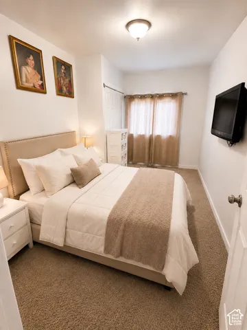 Virtually staged Bedroom
