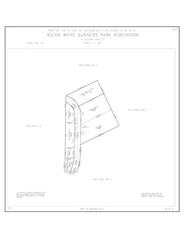 Subdivision Plat. Illustrating the property boundaries and lot configurations within the Rulon White Business Park Subdivision