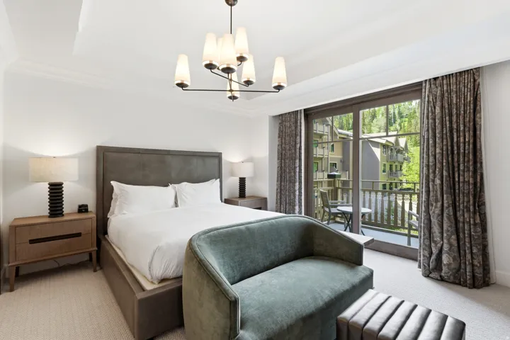Private balcony accessed through large glass doors