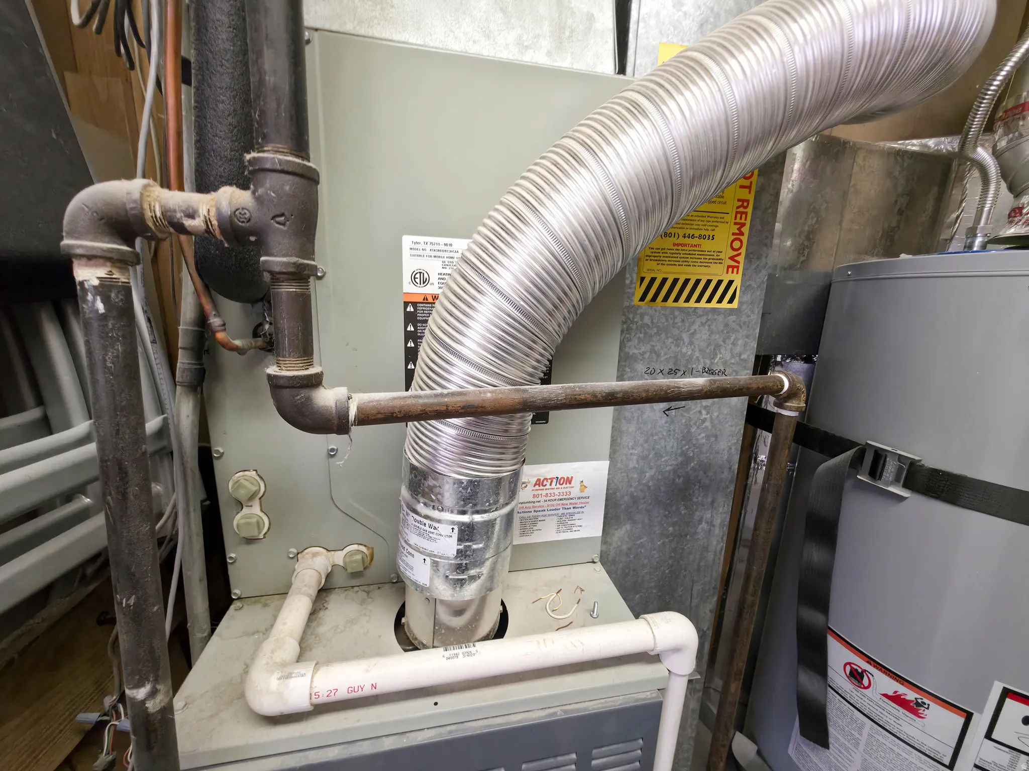 AC and ducting for furnace.