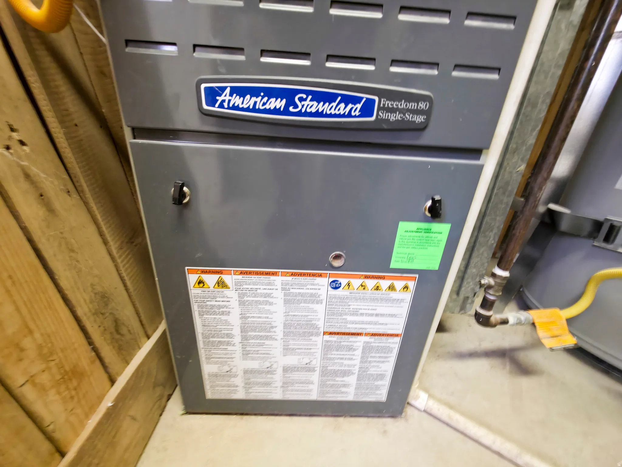 American Standard Freedom 80 Single-Stage furnace.