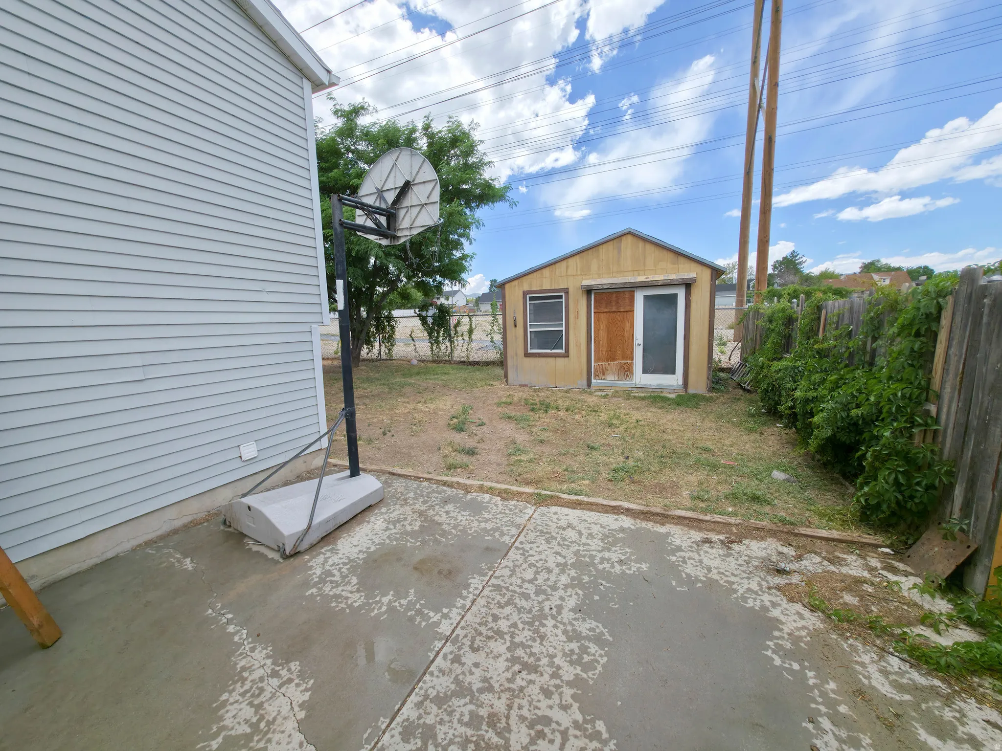 West facing view: Basketball standard INCLUDED!