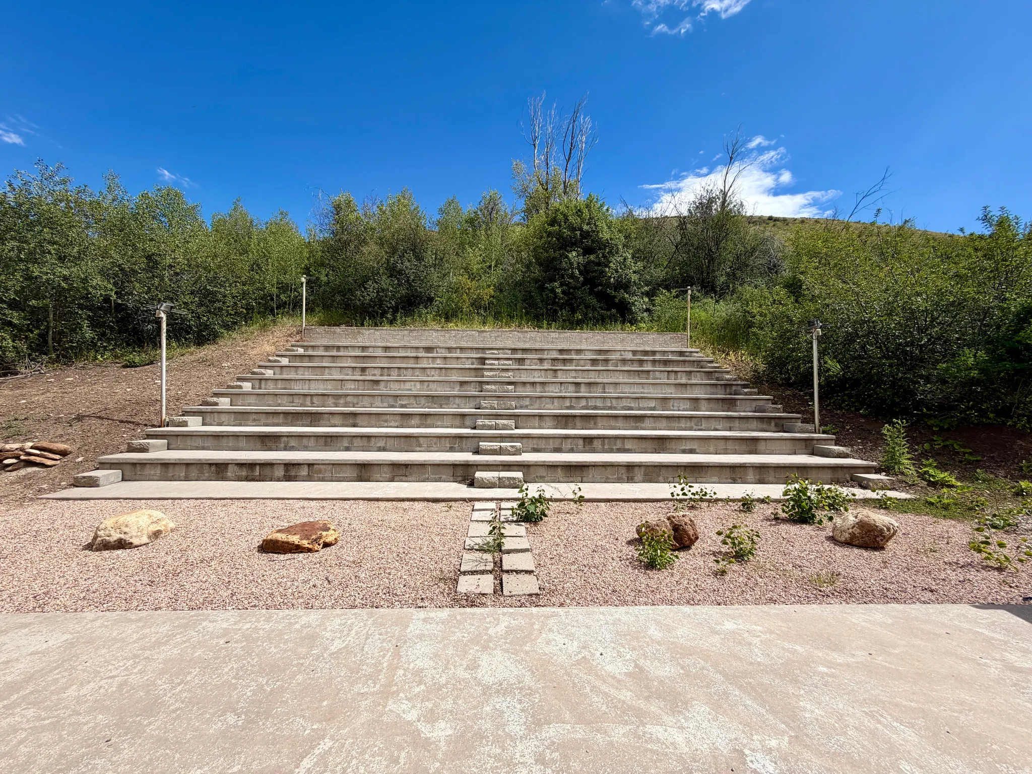Concrete sturdy amphitheater set in the hillside