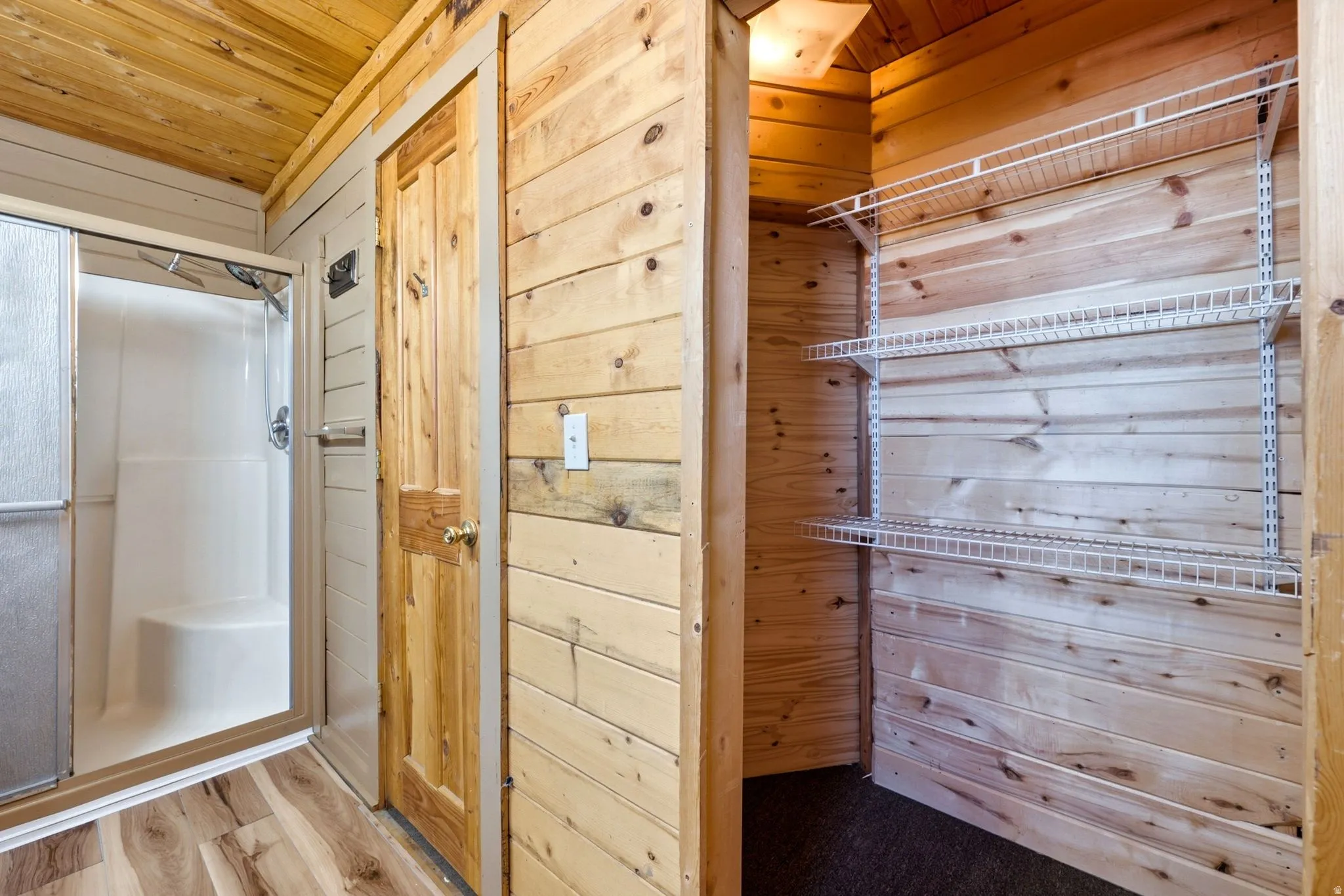 Wood-finish flooring throughout