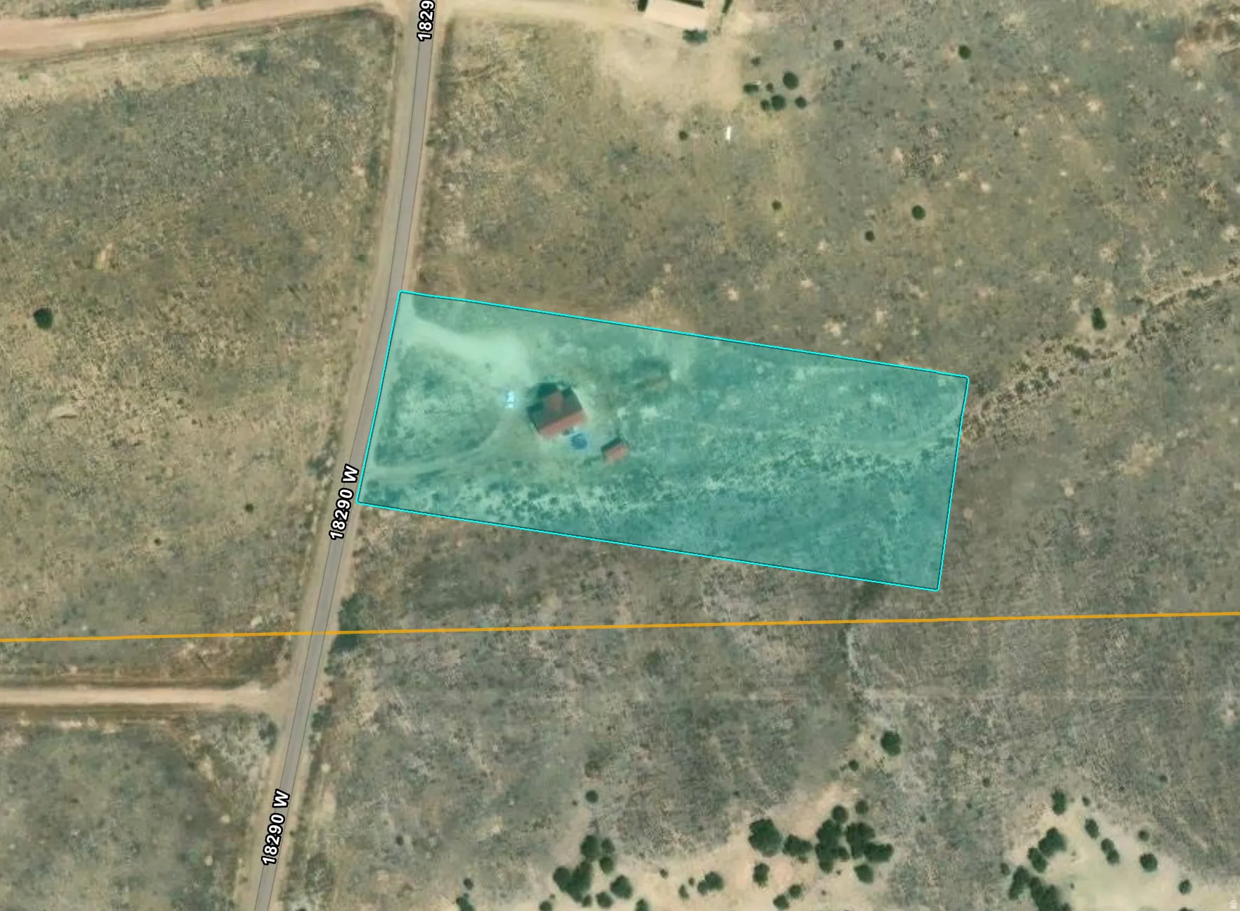 Aerial Survey. Depicting the property boundary and its surrounding terrain