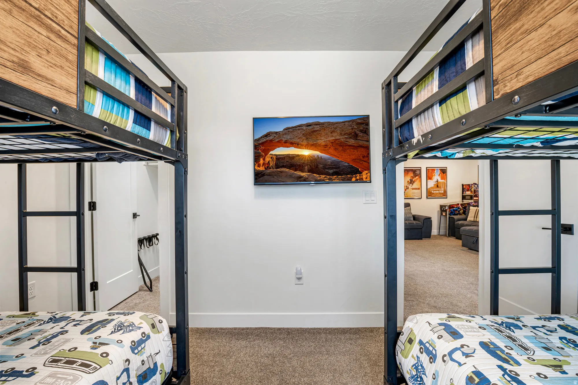 Room featuring carpeted flooring and white walls