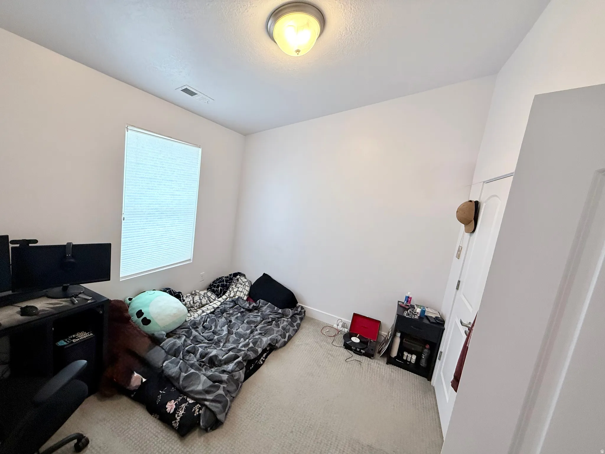 Bedroom #3: Neutral wall paint and carpeted flooring
