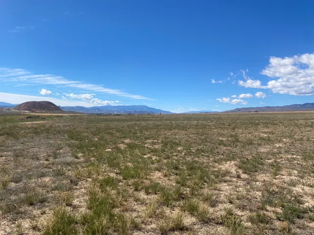 Expansive land parcel featuring natural grasses and distant mountain ranges under a clear sky