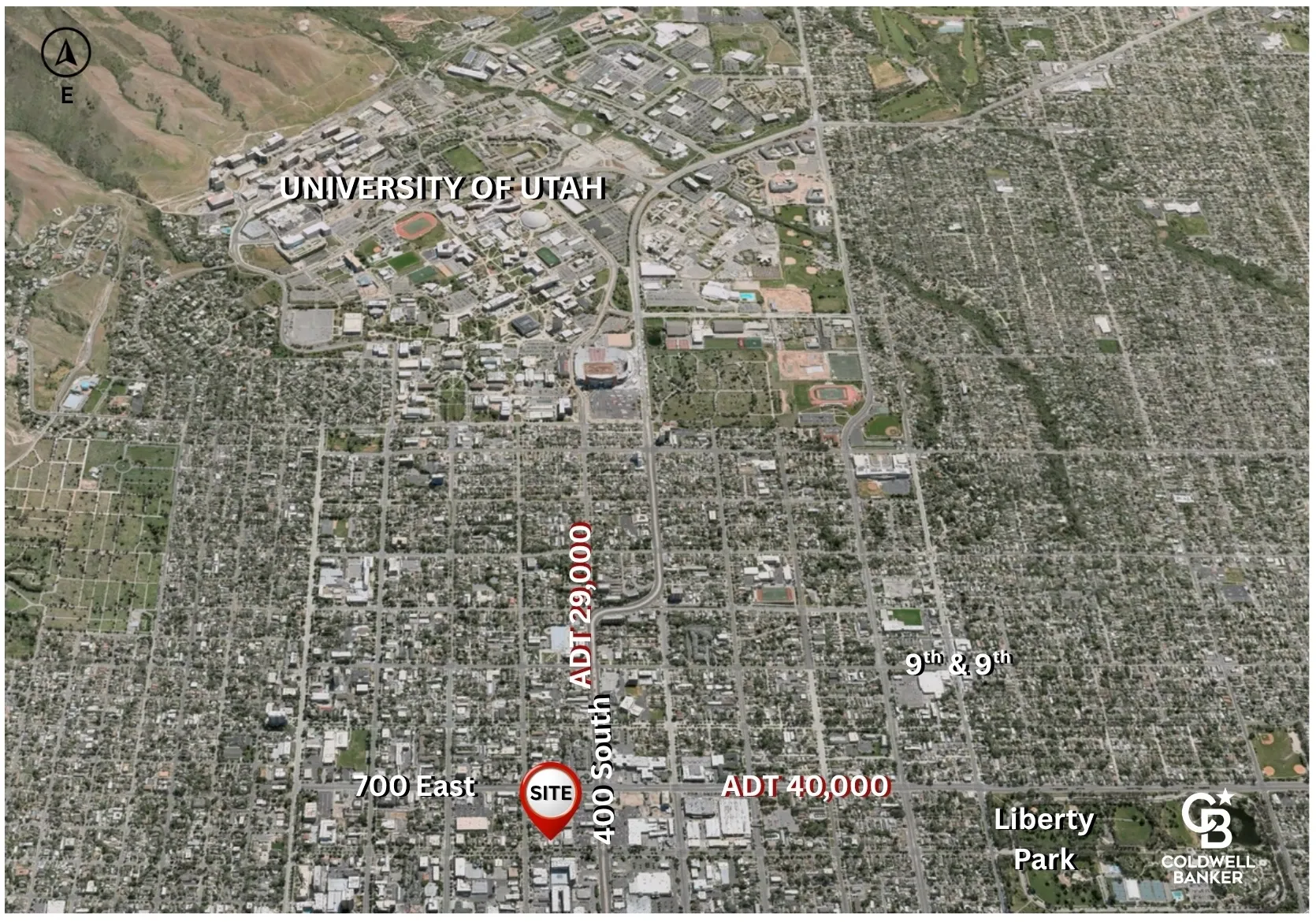 Aerial Site Map. Illustrating the property's location relative to geographical features and traffic data