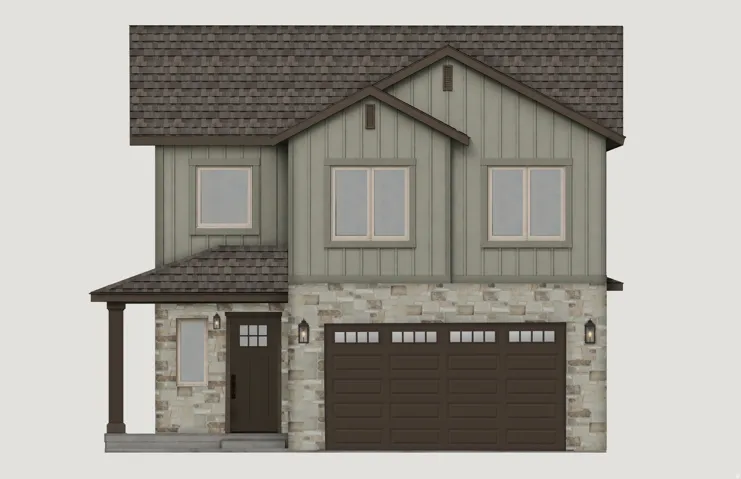 Property Rendering. Illustrating the exterior facade of the property