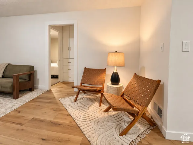 Wood-finish flooring throughout