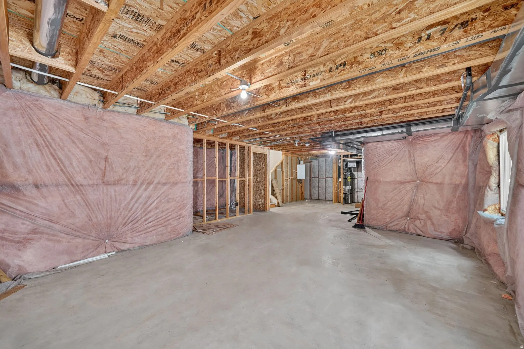 Spacious unfinished basement offering extensive customization potential