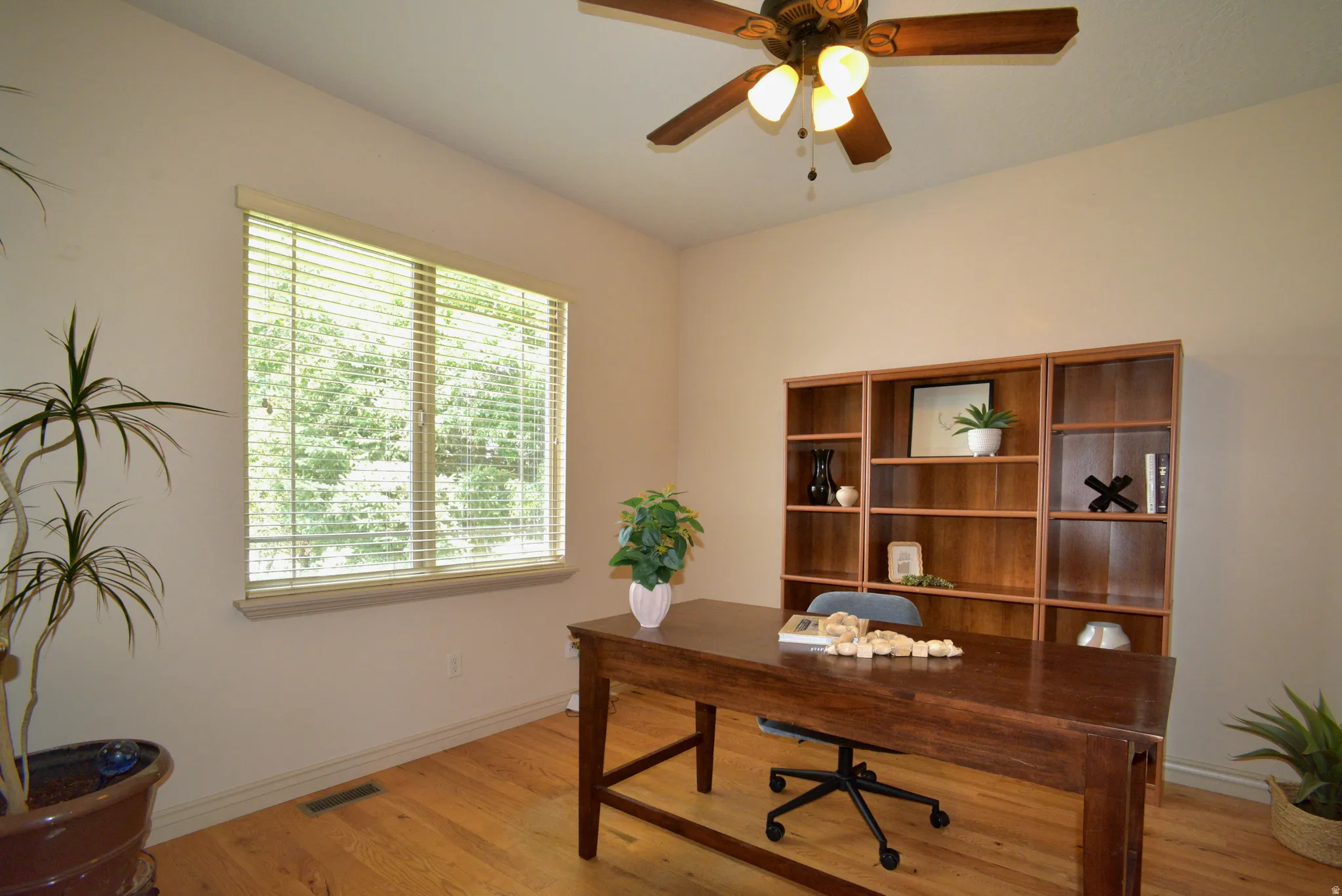 VAULTED OFFICE WITH HARDWOOD FLOORS