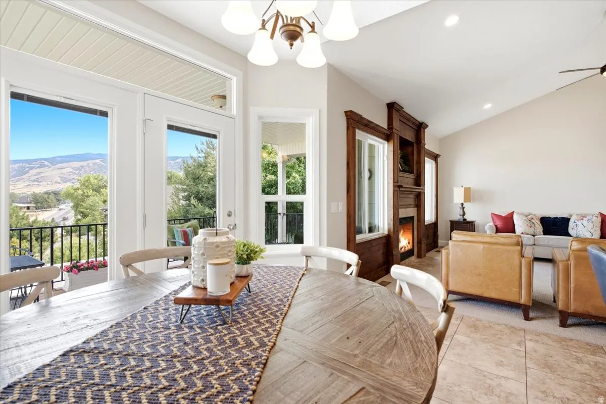 Dining area with direct access to an outdoor balcony
