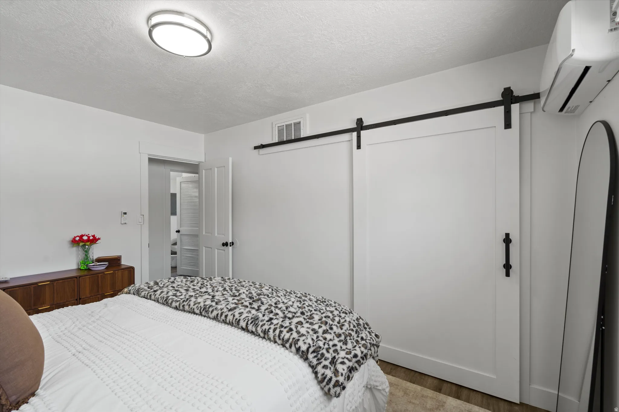White barn doors with black hardware