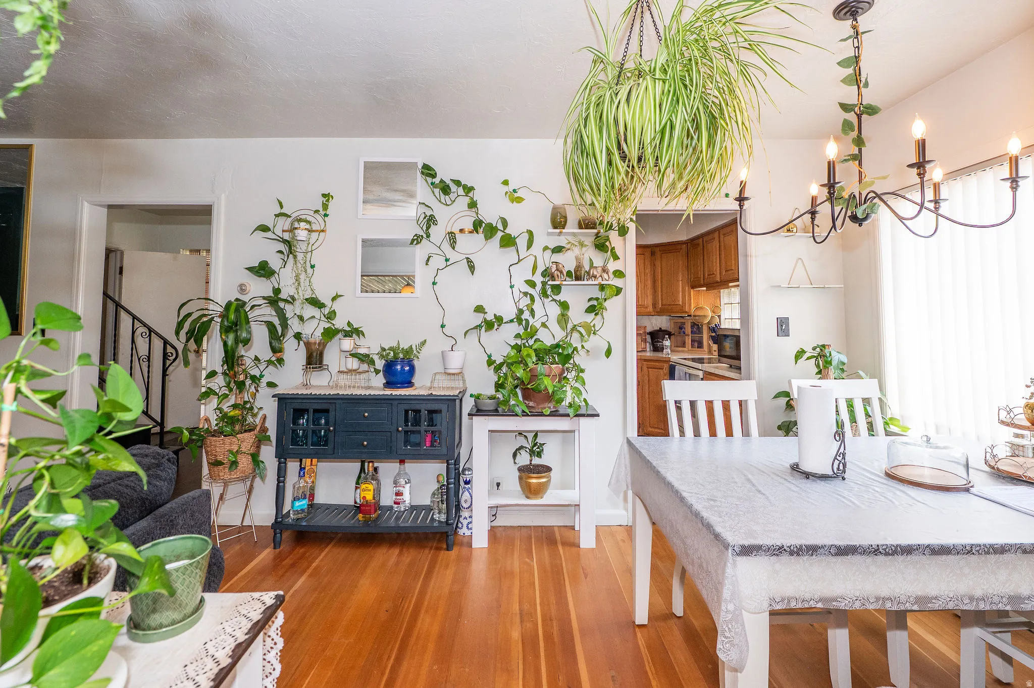 Hardwood flooring throughout the main living areas