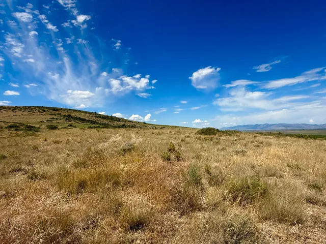 Expansive undeveloped land featuring natural terrain with diverse vegetation and distant mountain ranges