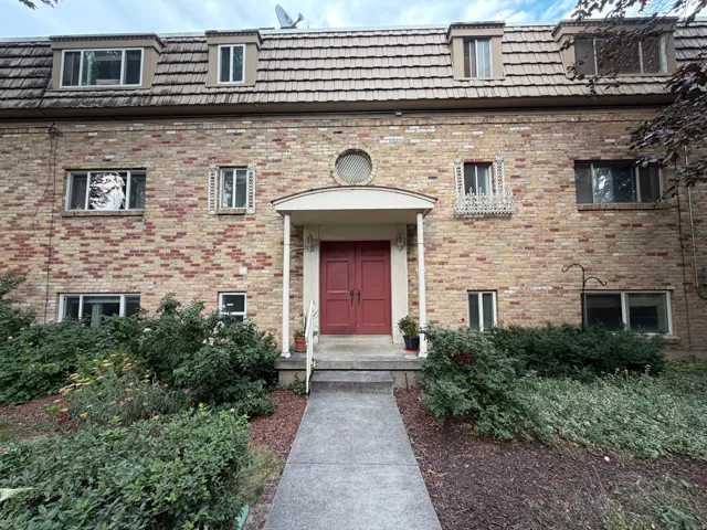 Exterior entry to 6 units.  This unit is on the top floor, with views!