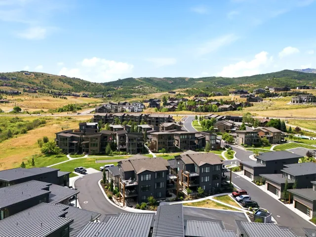 Modern residential development nestled in a natural hillside setting