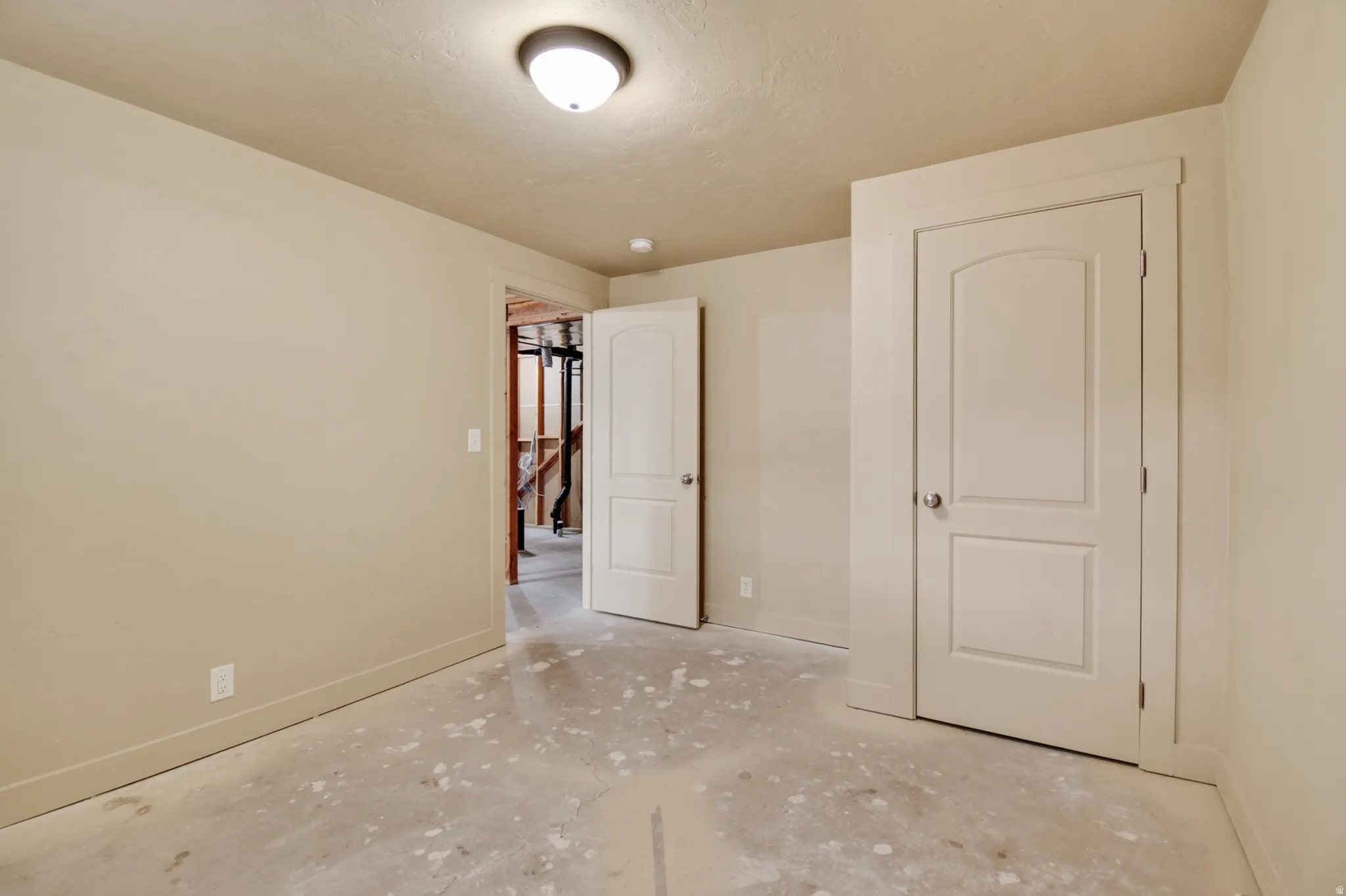 First finished basement bedroom - only needing flooring