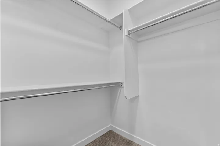 Built-in shelving with hanging rods