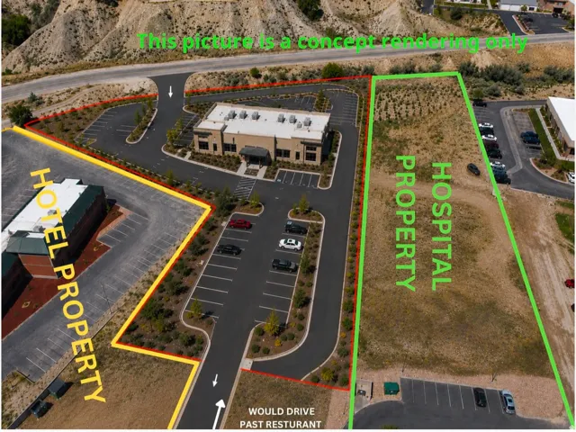 Commercial land parcel featuring a sloped, undeveloped terrain
