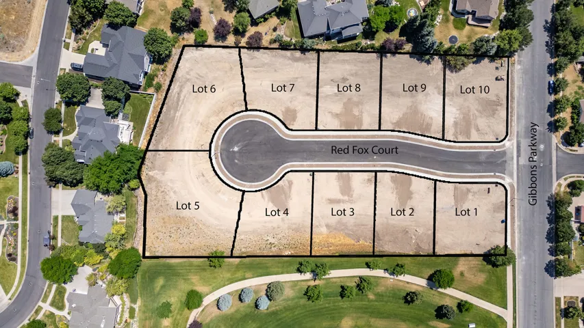 Plat Map. Illustrating the property's subdivision, access via Gibbons Parkway