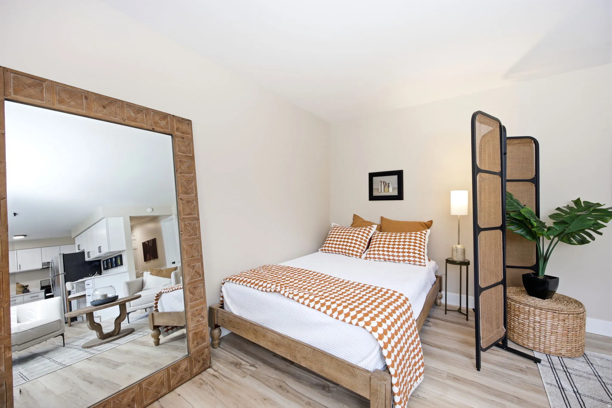 Light wood-finish flooring throughout