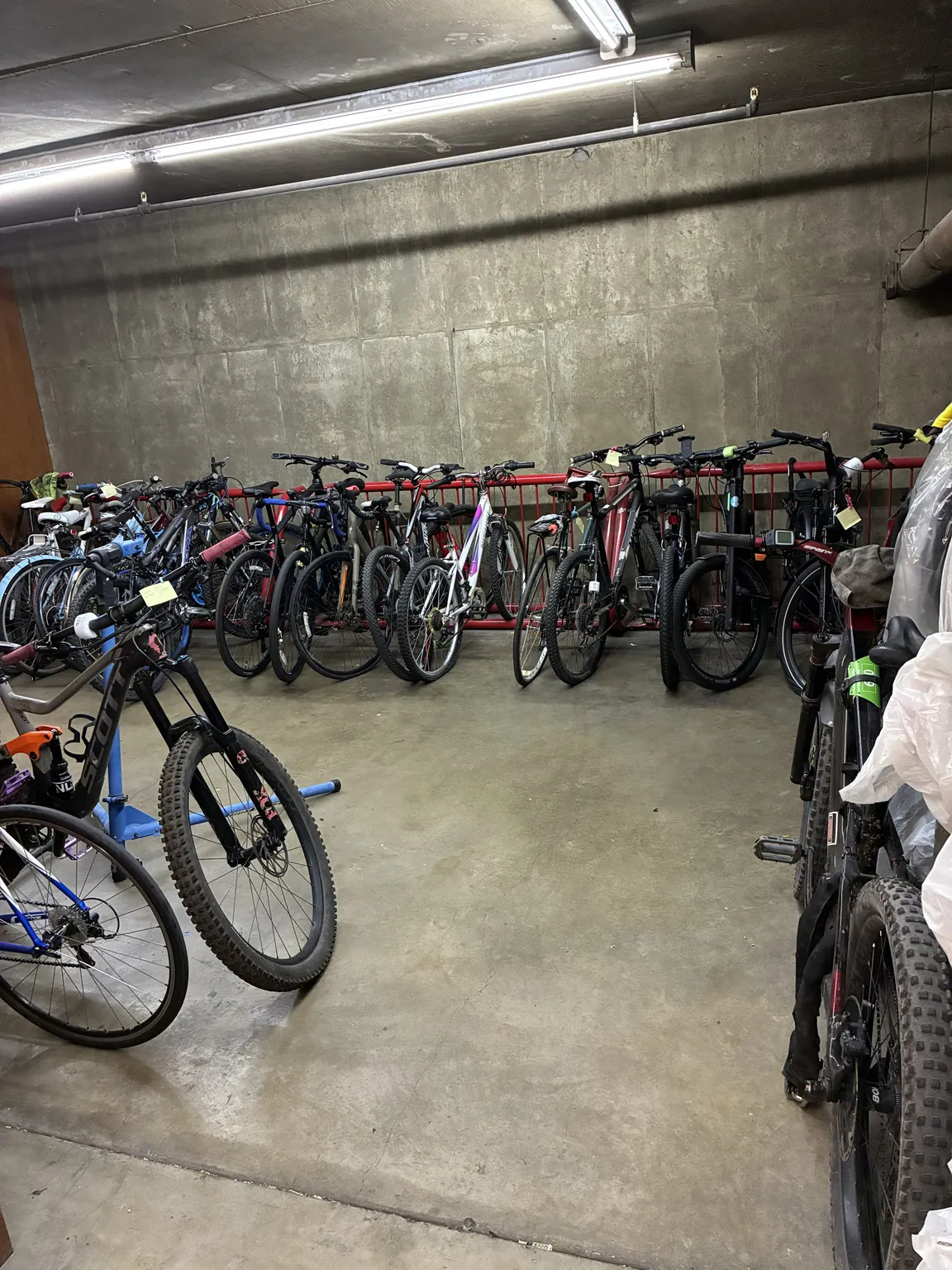 Dedicated bicycle & tire storage area.