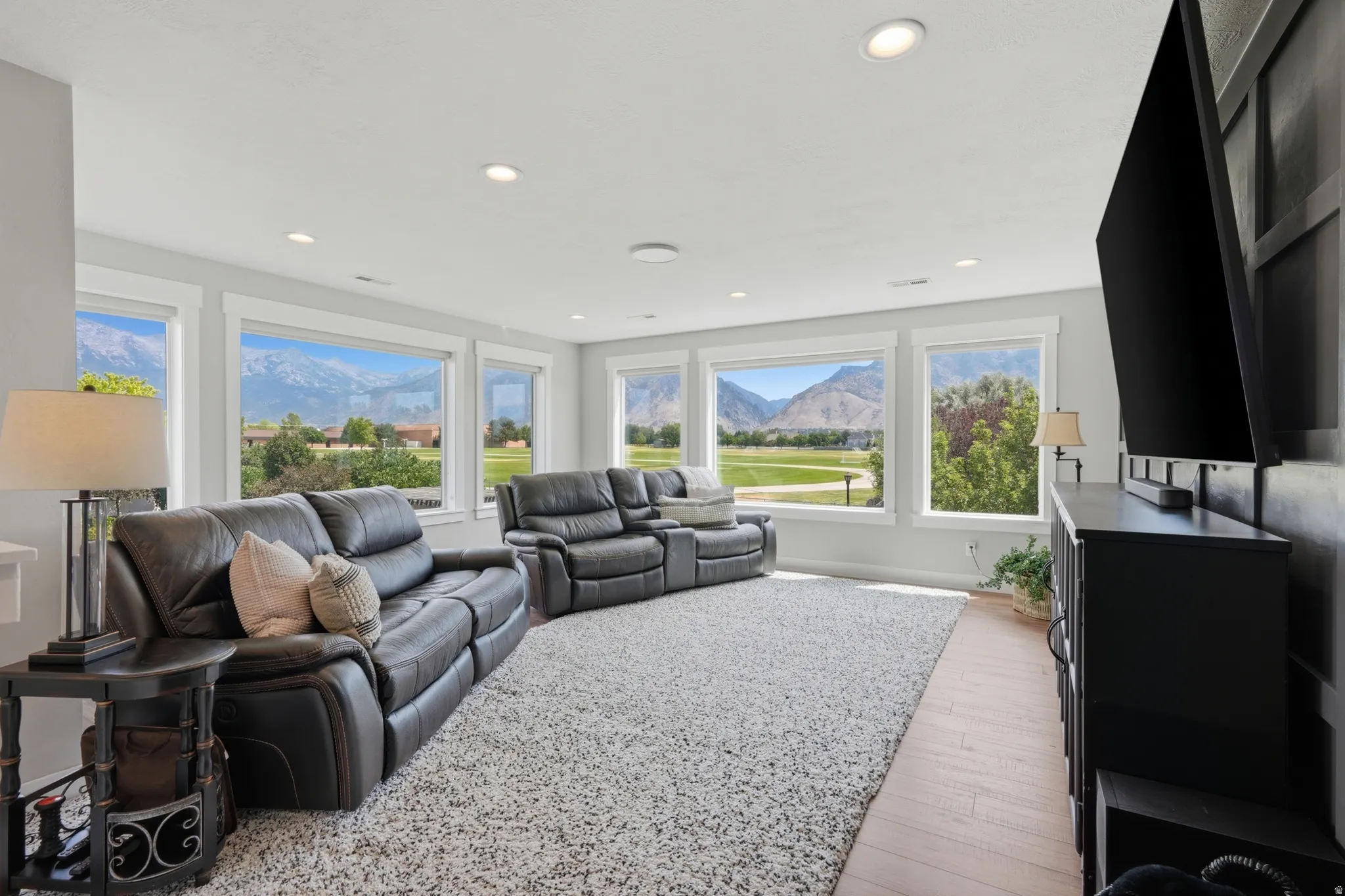 Second level living room with views