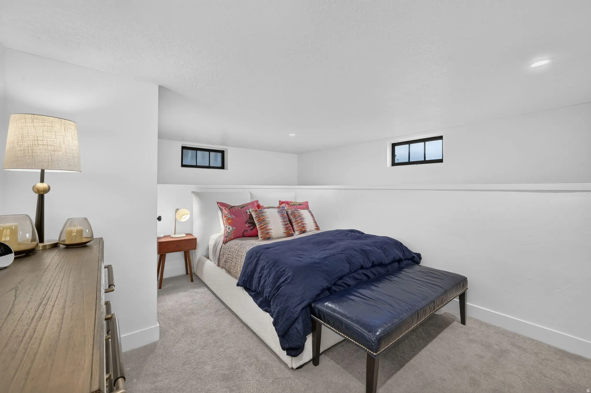 Great 3rd bedroom in basement.  Large closet.  Great charm with with shelf.