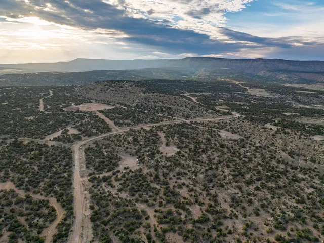 Expansive desert landscape featuring natural vegetation and visible dirt roads